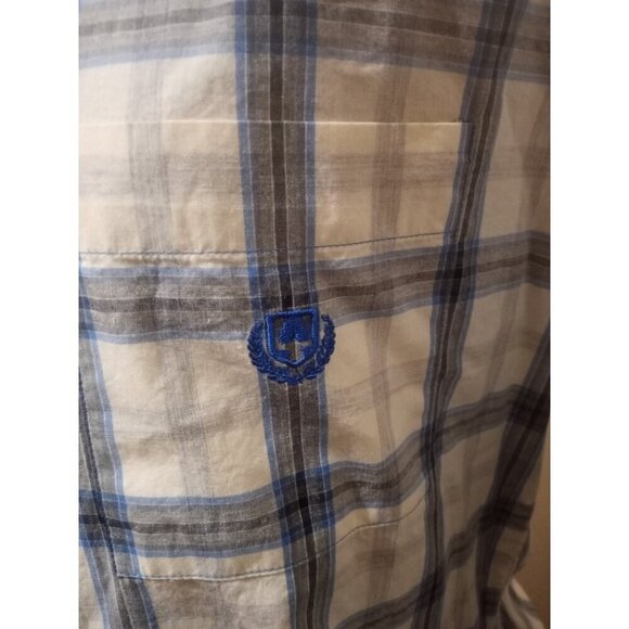 New Perry Ellis America men's long sleeve button White Blue Shirt Medium M NWT - Picture 4 of 12